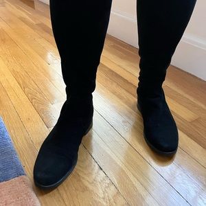 Cole Haan Knee High Black Suede Boots with Nike Air soles
